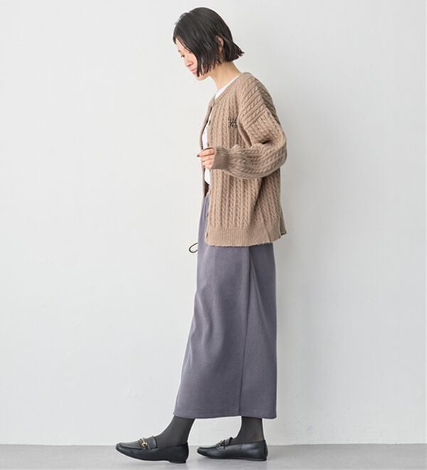 Viola e Viola（ヴィオラ エ ヴィオラ）の「ゆるっと可愛い！ミニケーブル柄ニットカーディガン（ニットカーディガン）」｜詳細画像
