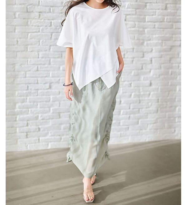 RANAN（ラナン）の「ひんやり！スクエアヘムカットソー（Tシャツ）」｜詳細画像