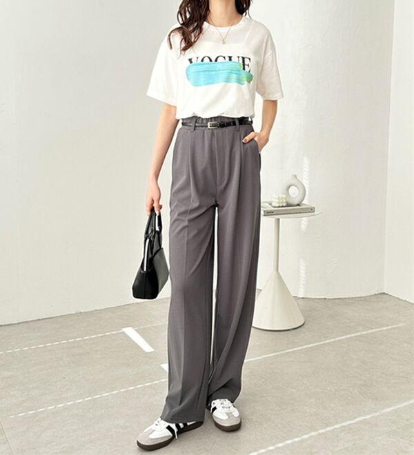 GeeRA（ジーラ）の「美脚魅せタックワイドスラックスパンツ（ワイドパンツ・ガウチョ）」｜詳細画像