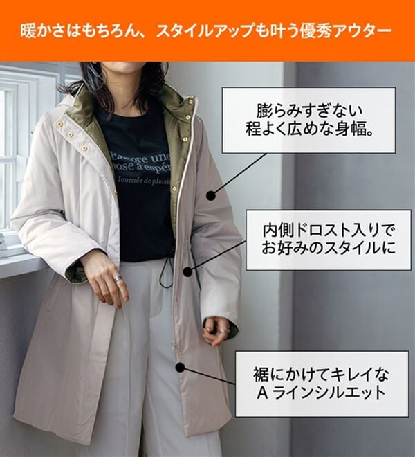 BELLUNA（ベルーナ）の「Ａｉｒｙ　＆Ｗａｒｍ　あったか軽量デザインコート（ロングコート）」｜詳細画像