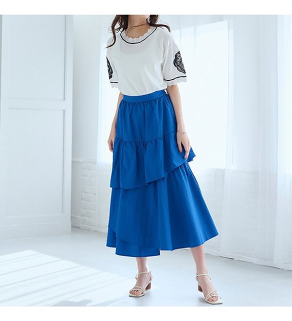 RANAN（ラナン）の「ひんやり！ランダムティアードスカート（ロングスカート）」｜詳細画像