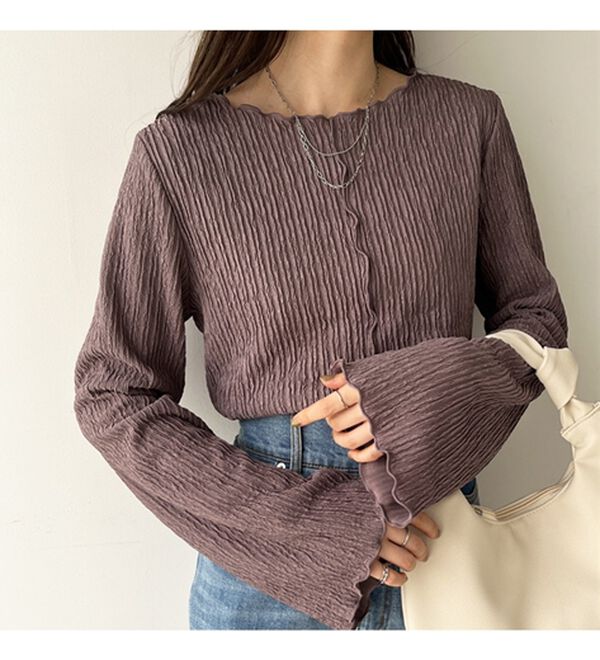 GeeRA（ジーラ）の「前後２ｗａｙフレアスリーブカットソー（カットソー）」｜詳細画像