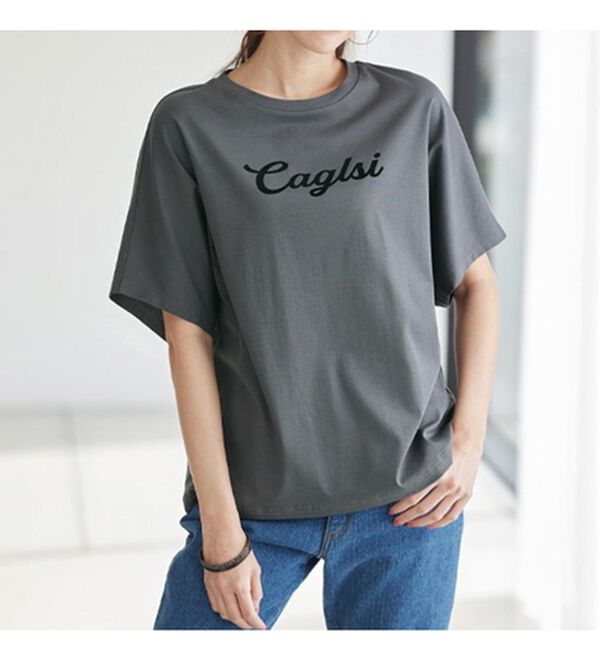 BELLUNA（ベルーナ）の「脱マンネリ！フロッキープリントドルマンＴシャツ（カットソー）」｜詳細画像