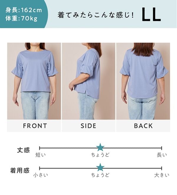 Viola e Viola（ヴィオラ エ ヴィオラ）の「ひんやり細見え！デザイン袖トップス（カットソー）」｜詳細画像
