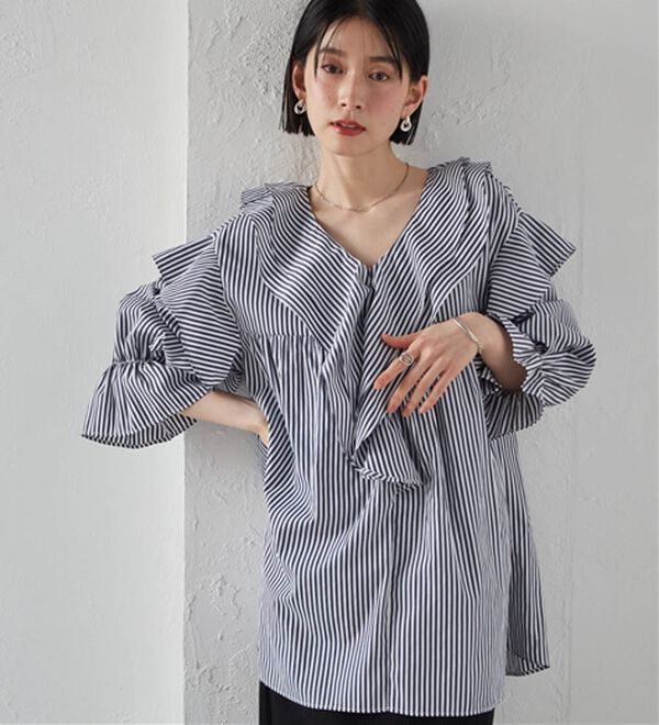 RANAN（ラナン）の「ビッグカラーフリルブラウス（ブラウス）」｜詳細画像