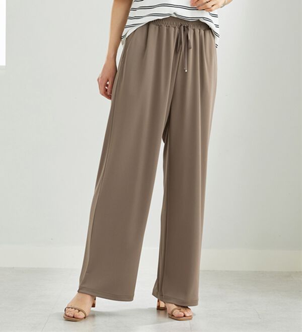 BELLUNA（ベルーナ）の「シャリさら！快適ドロストワイドパンツ（ワイドパンツ・ガウチョ）」｜詳細画像