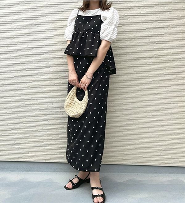 GeeRA（ジーラ）の「楽ちん！ペプラムキャミワンピース（カットソーワンピース）」｜詳細画像