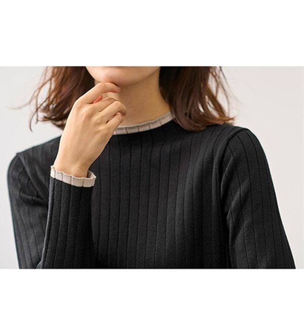 BELLUNA（ベルーナ）の「コットンミックスリブセーター（ニット・セーター）」｜詳細画像