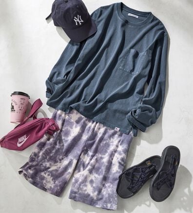 YU'NOW（ユナウ）の「ＵＳＡコットンＴシャツ＆パンツセット＜ユニセックス＞（パジャマ・ルームウェア）」