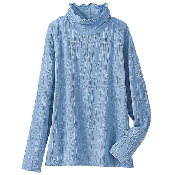 BELLUNA（ベルーナ）の「インナーで色差しジャカードプルオーバー（カットソー）」｜詳細画像