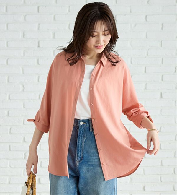 BELLUNA（ベルーナ）の「【吸水速乾】イージーケア！袖リボンシャツチュニック（チュニック）」｜詳細画像