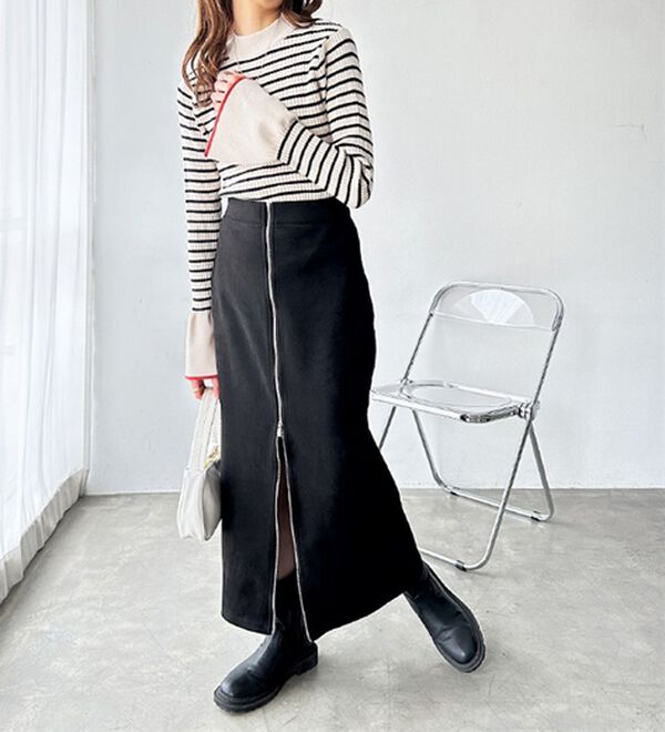 GeeRA（ジーラ）の「オープンファスナーストレートスカート（ロングスカート）」｜詳細画像