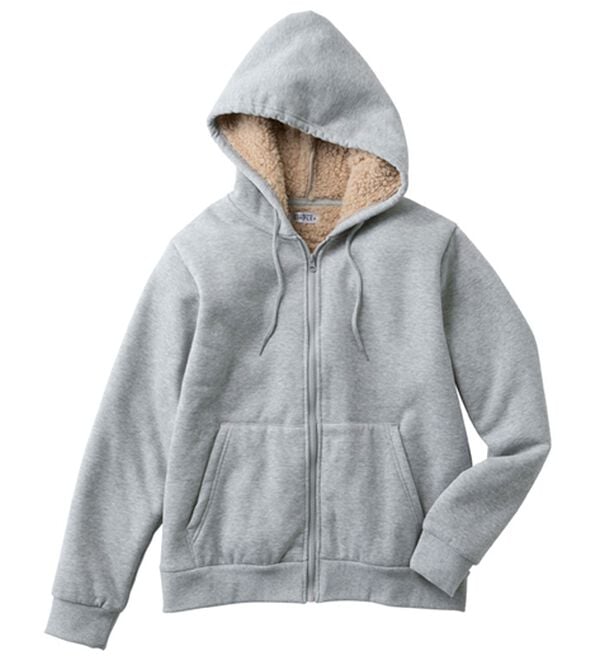 「＜シンプル＆プラス＞裏ボアパーカー（メンズパーカー）」｜杢グレー