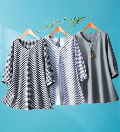 ルフラン（ルフラン）の「【３色組】切替デザインフレアーチュニック＜ラネール＞（チュニック）」