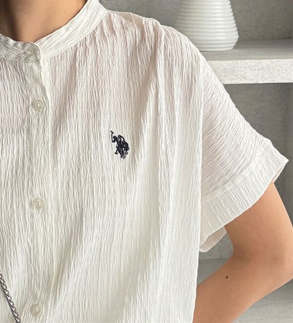 GeeRA（ジーラ）の「【ＵＳ．ＰＯＬＯ．ＡＳＳＮ】ポコポコ素材フレンチスリーブシャツ（シャツ）」｜詳細画像