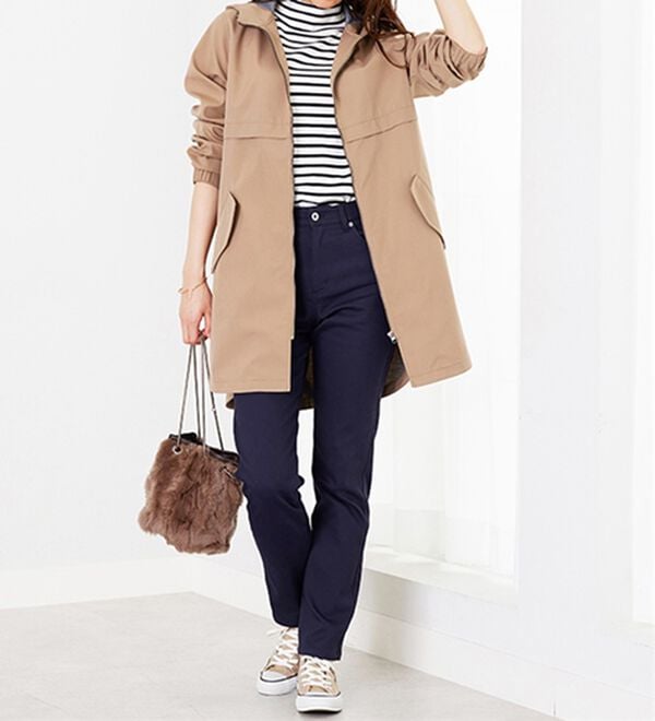 BELLUNA（ベルーナ）の「静電防止！蓄熱綿サテンストレッチカラーパンツ（フルレングスパンツ）」｜詳細画像