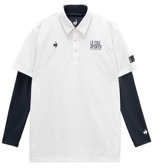 「＜ルコック＞３ＷＡＹチェックジャカード半袖シャツ＆インナーシャツ（メンズポロシャツ）」｜ホワイト