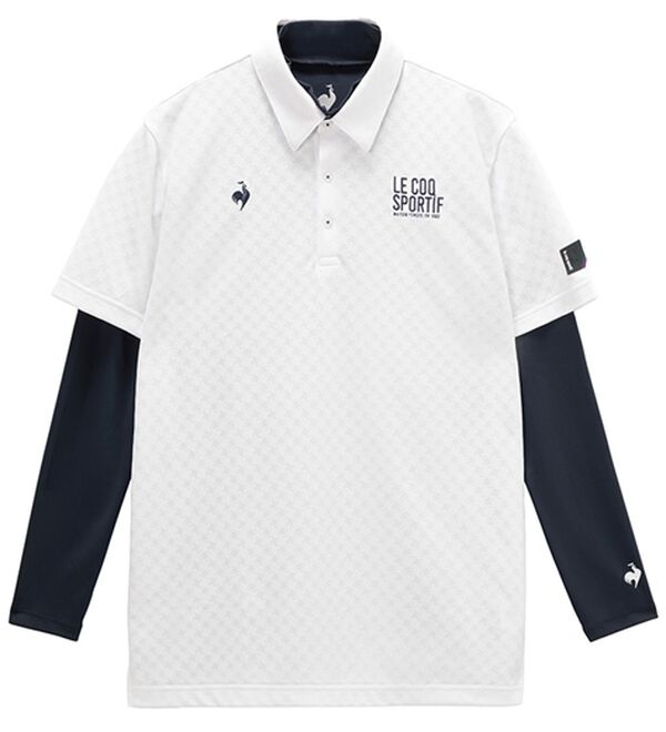 「＜ルコック＞３ＷＡＹチェックジャカード半袖シャツ＆インナーシャツ（メンズポロシャツ）」｜ホワイト