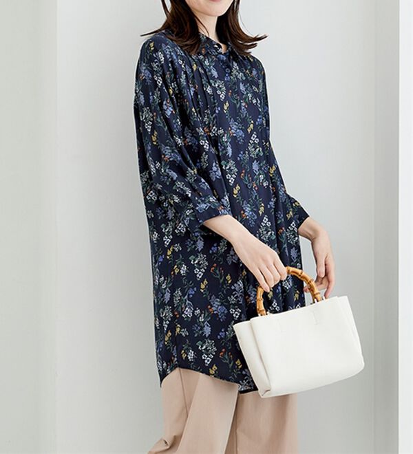 BELLUNA（ベルーナ）の「レーヨン素材ピンタック使いワンピース（その他ワンピース）」｜詳細画像