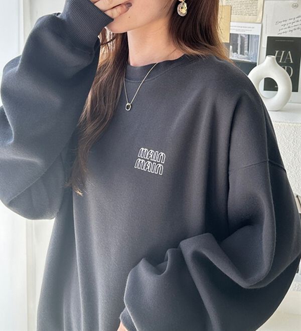 GeeRA（ジーラ）の「アソートデザイン裏起毛スウェット（トレーナー・スウェット）」｜チャコール&times;シシュウ