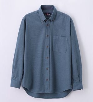 「着心地快適ストレッチネルシャツ（メンズシャツ）」｜ネイビー