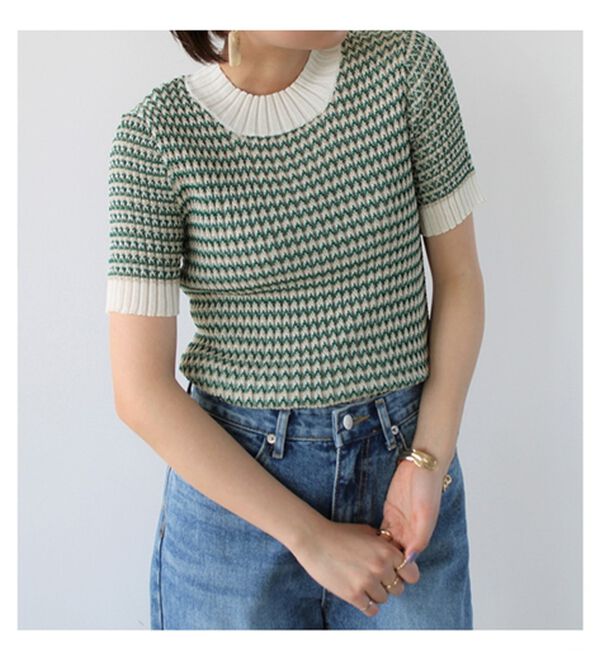 GeeRA（ジーラ）の「マルチカラーハイネックリブニット（ニット・セーター）」｜詳細画像