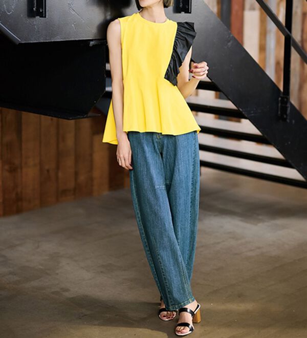 RANAN（ラナン）の「ひんやり！フリルデザインペプラムＴシャツ（Tシャツ）」｜詳細画像