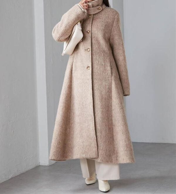 RANAN（ラナン）の「2WAYフレアーステンカラーシャギーコート（ロングコート）」｜詳細画像