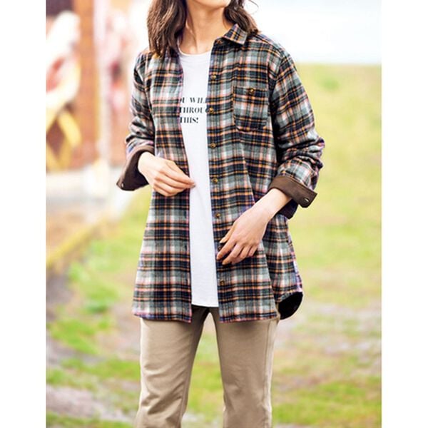 BELLUNA（ベルーナ）の「＜ミネトンカ＞裏フリースチェックシャツ（チュニック）」｜詳細画像