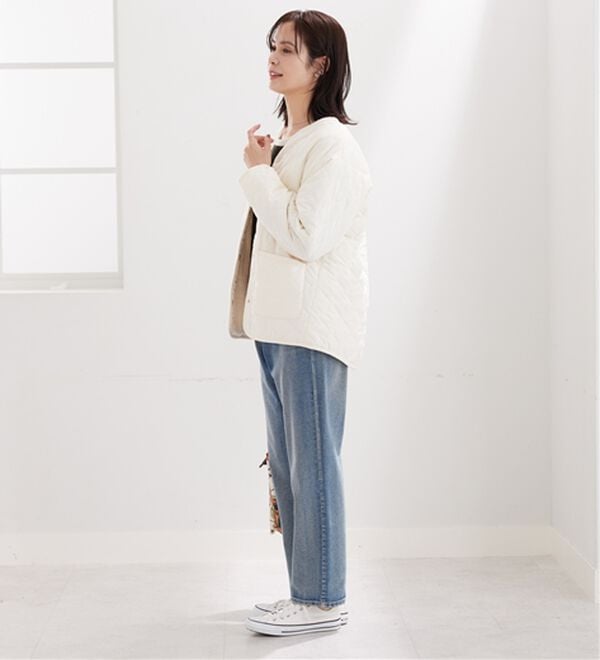 BELLUNA（ベルーナ）の「パイピング使い裏ボアキルトコート（ハーフコート）」｜詳細画像