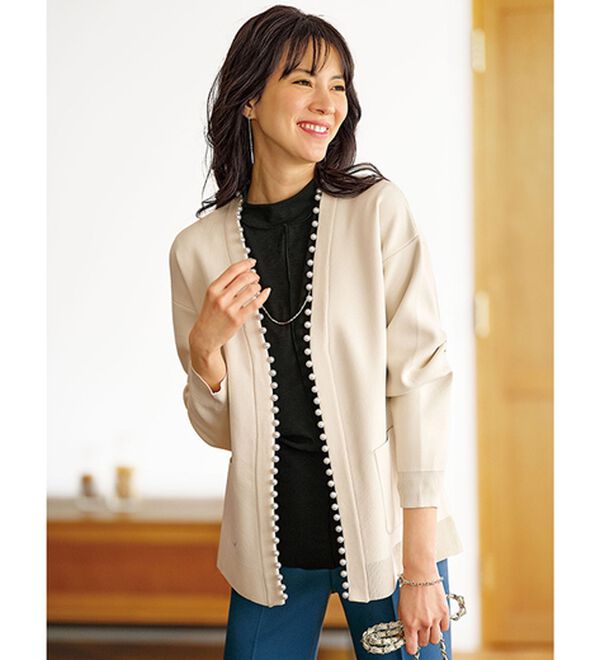 パール使いノーカラーカーディガン - ベルーナ【公式】 