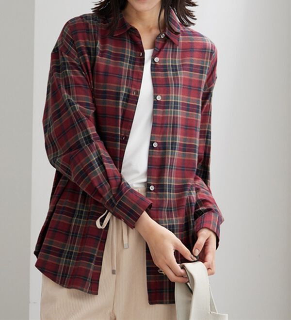 BELLUNA（ベルーナ）の「ゆったり快適チェック柄シャツチュニック（チュニック）」｜詳細画像