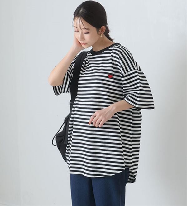 A HAPPY MARILYN（アハッピーマリリン）の「【大きいサイズ】【Ｌ～９Ｌ／選べるタイプ】綿１００％ロングＴシャツ（Tシャツ）」｜詳細画像