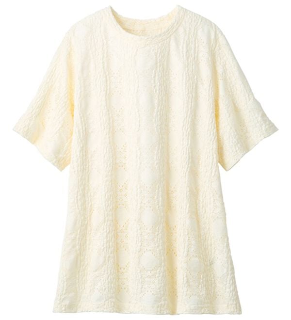 ルフラン（ルフラン）の「着る美人。レースジャカード（カットソー）」｜オフベージュ