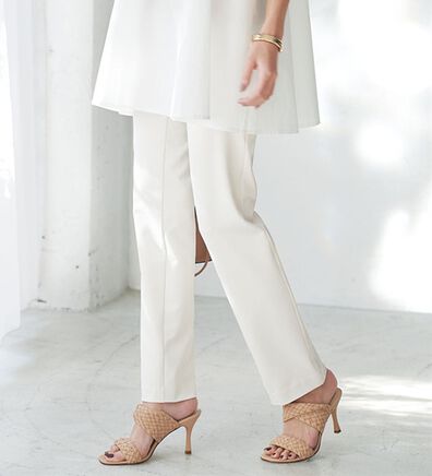 BELLUNA（ベルーナ）の「汚れが落ちやすい白！ストレートパンツ（フルレングスパンツ）」