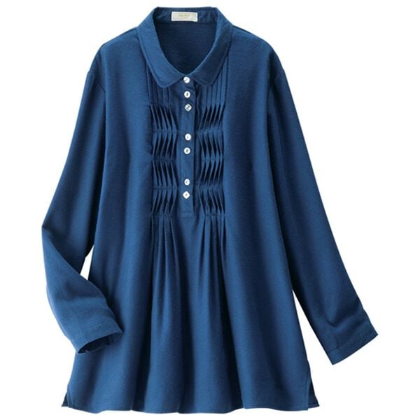 ルフラン（ルフラン）の「【２色組】吸湿発熱のピンタックブラウス（ブラウス）」｜詳細画像