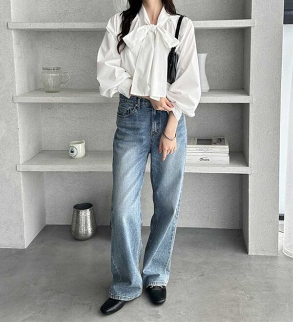 GeeRA（ジーラ）の「ボリュームボウタイブラウス（ブラウス）」｜詳細画像