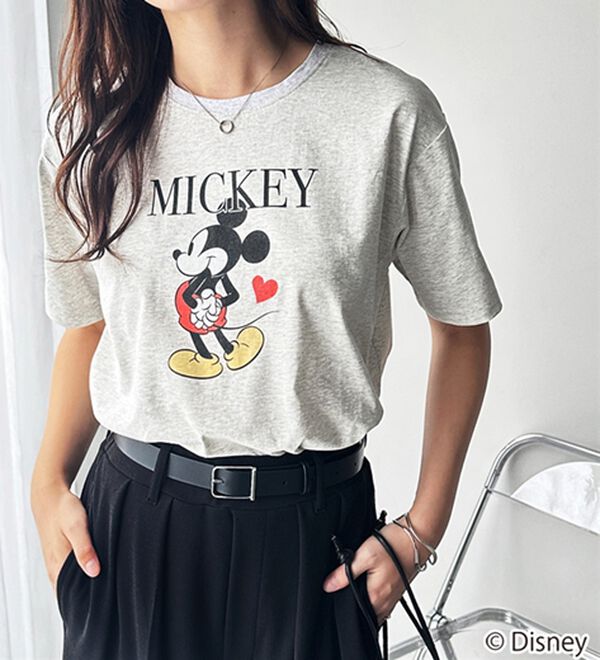 GeeRA（ジーラ）の「【Disney/ディズニー】別注/Mickey Mouse＆Minnie Mouse/ヴィンテージプリントTシャツ（カットソー）」｜詳細画像