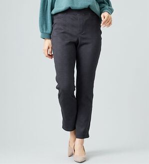 BELLUNA（ベルーナ）の「あったか裏起毛！ホカロンパンツ（フルレングスパンツ）」｜チャコール系チェック