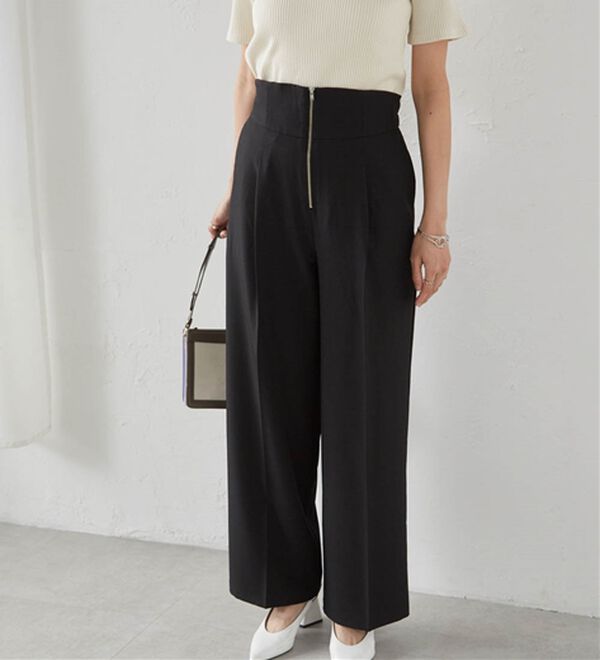 RANAN（ラナン）の「ハイウエストジップワイドパンツ（ワイドパンツ・ガウチョ）」｜詳細画像