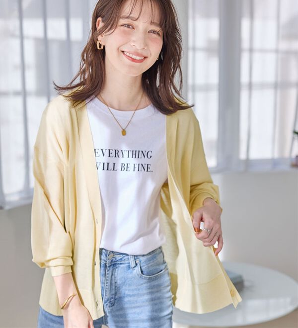 Viola e Viola（ヴィオラ エ ヴィオラ）の「Ｖネックサマーニットカーディガン（ニットカーディガン）」｜詳細画像