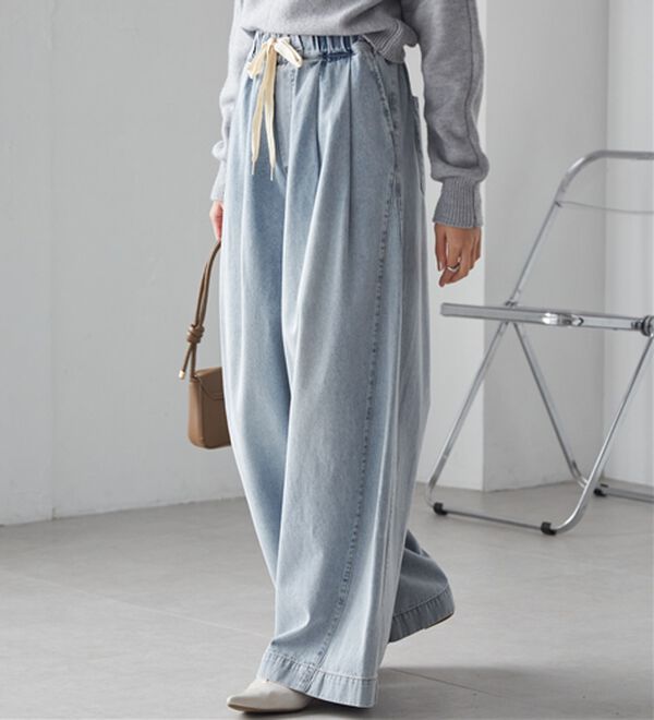 RANAN（ラナン）の「2タックワイドイージーデニムパンツ（フルレングスパンツ）」｜詳細画像