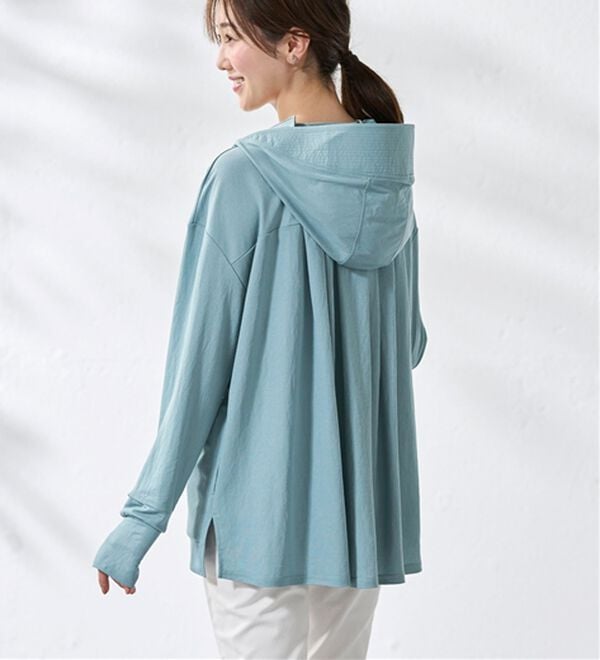 BELLUNA（ベルーナ）の「【接触冷感】絶対に焼けたくない！後プリーツＵＶパーカー（パーカー）」｜詳細画像