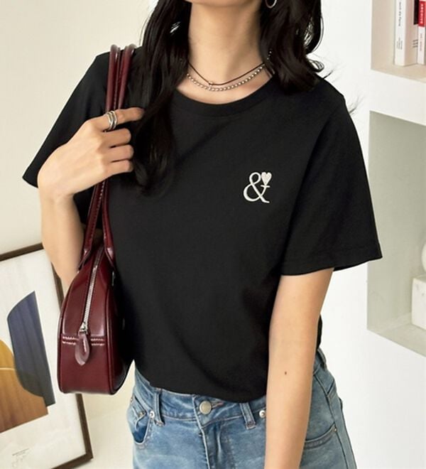 GeeRA（ジーラ）の「アンドハート刺しゅうＴシャツ（Tシャツ）」｜詳細画像