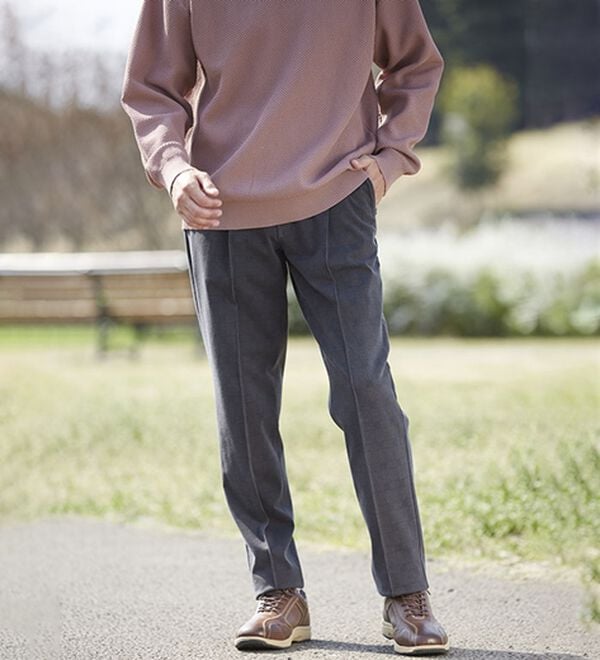 「快適上品プレミアムジャージスラックス（メンズフルレングスパンツ）」｜詳細画像