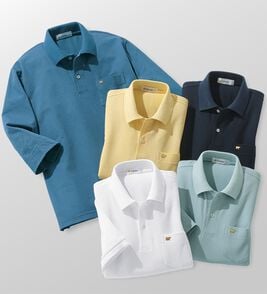 「＜ゴールデンベア＞上質国産ポロシャツ　選べる袖丈（半袖・７分袖）（メンズシャツ）」