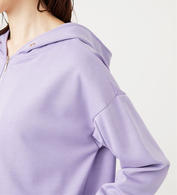 BELLUNA（ベルーナ）の「フードデザインとろみ素材ジップアップパーカー（パーカー）」｜詳細画像