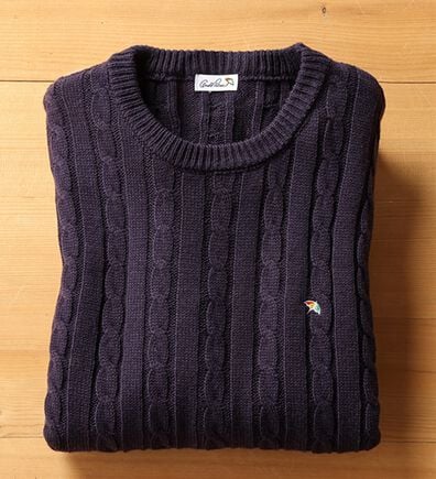 「＜アーノルド　パーマー＞ワンポイントケーブルニット（メンズニット・セーター）」