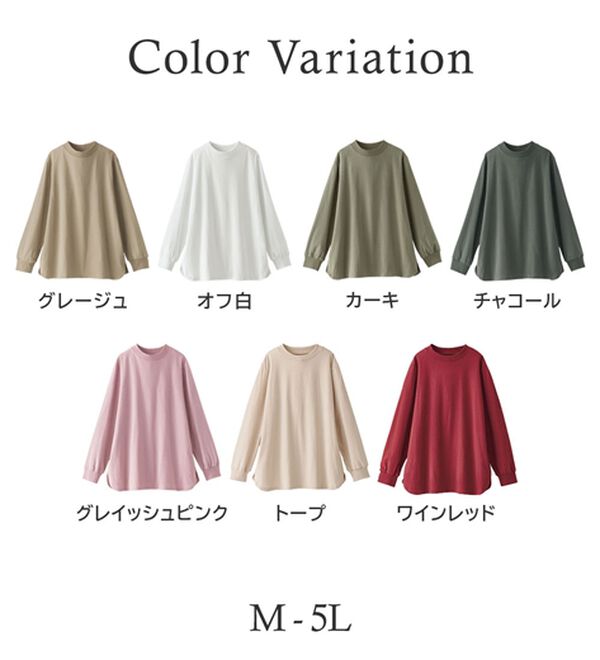 BELLUNA（ベルーナ）の「綿１００腰まわりゆったりリブデザインチュニック（カットソー）」｜詳細画像