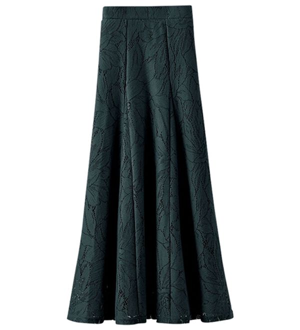 BELLUNA（ベルーナ）の「花柄リバーレース切替デザインスカート（ロングスカート）」｜詳細画像